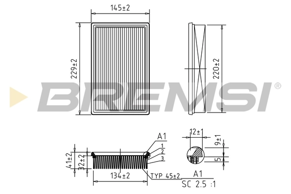 BREMSI Penapis Udara FA0600