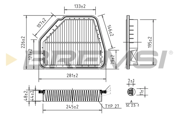 BREMSI エアフィルター FA1038