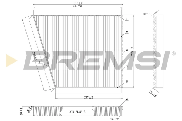 BREMSI Filter, cabin air FC0991C