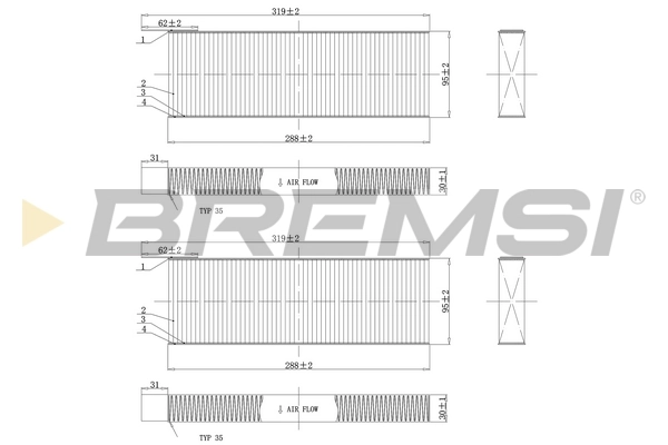 Filter, cabin air FC0071C