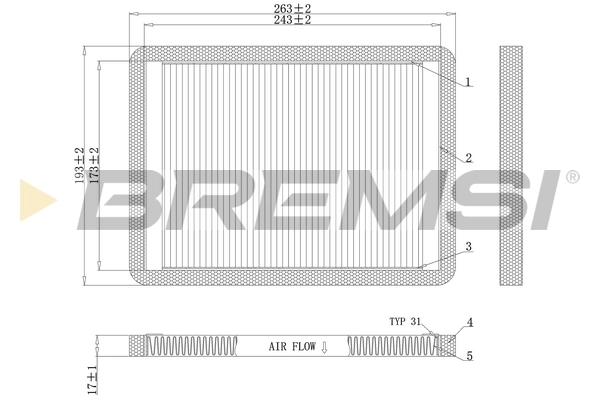 Filter, cabin air FC1547C