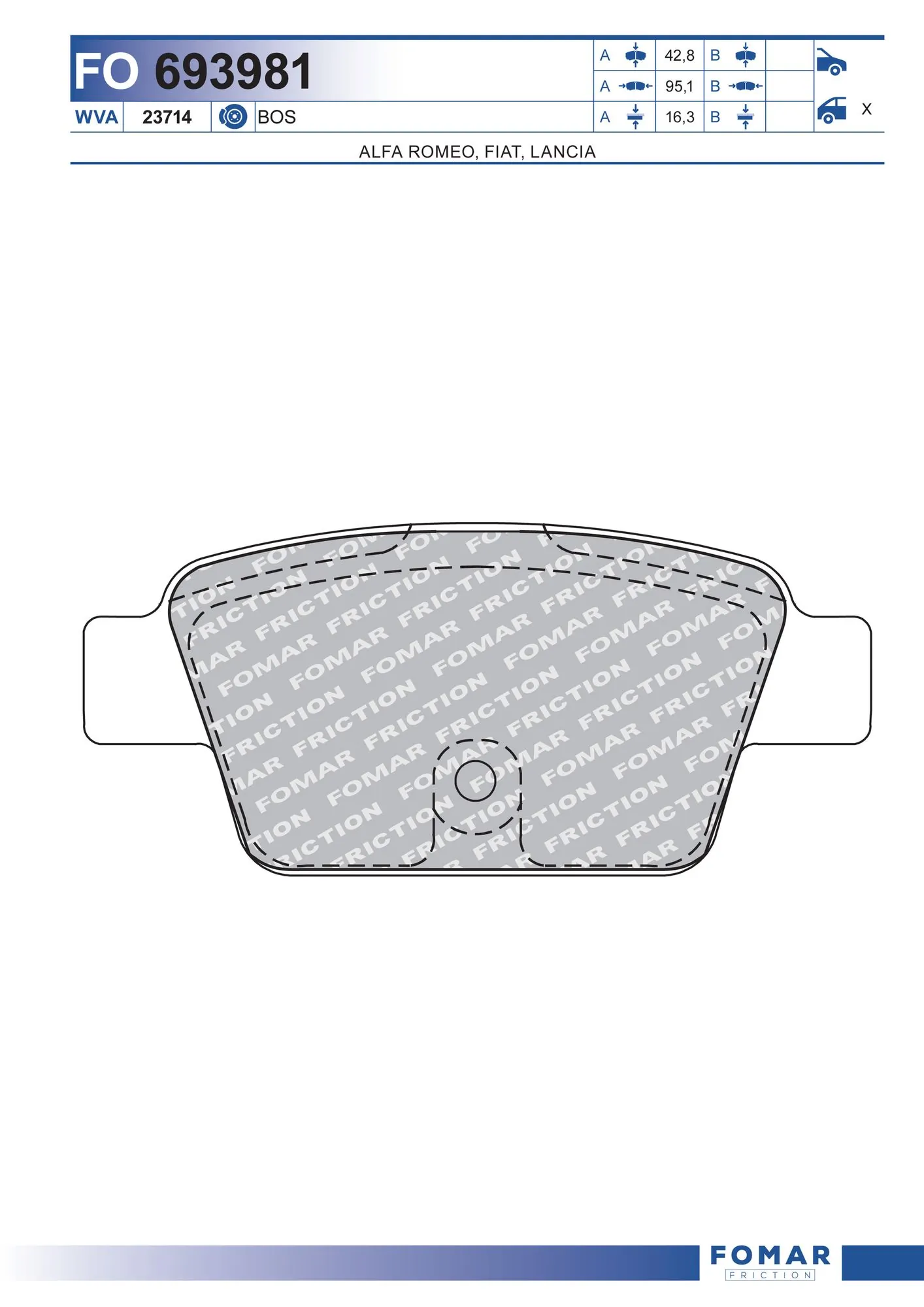 Brake Pad Set, disc brake FO 693981