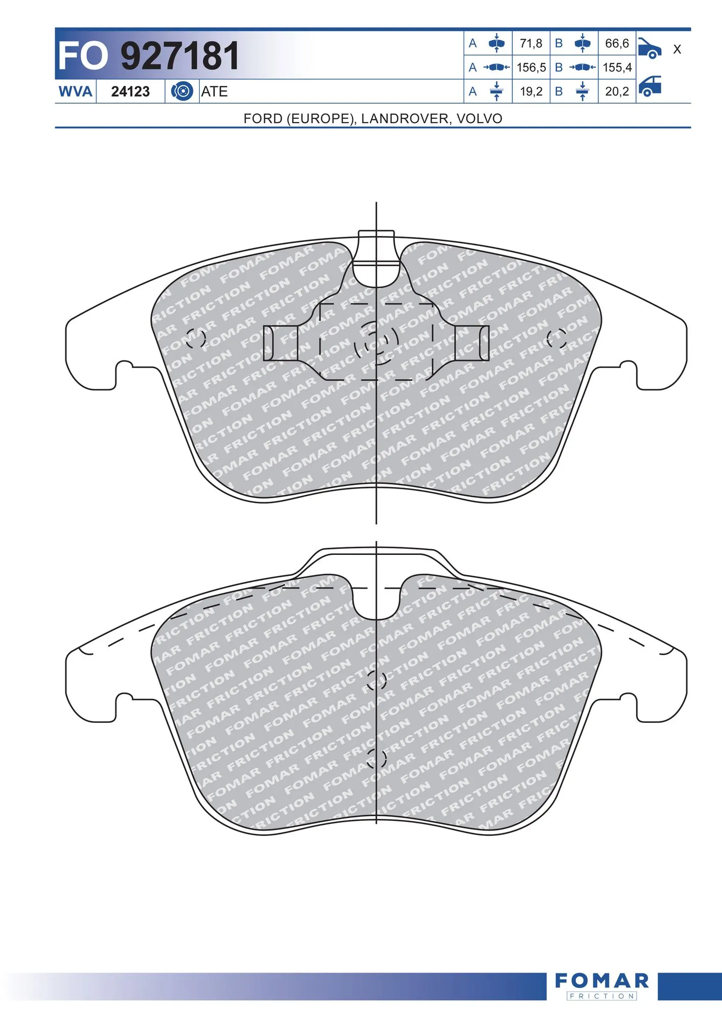 Brake Pad Set, disc brake FO 927181
