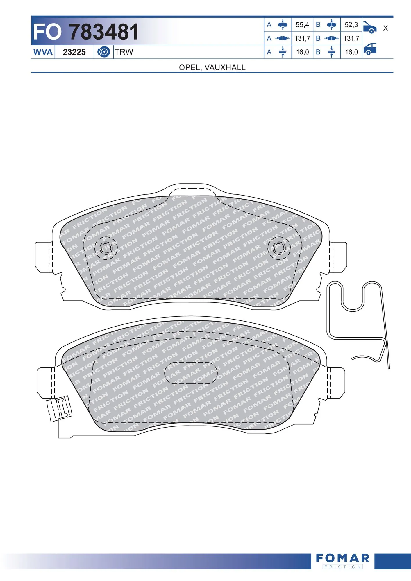 Brake Pad Set, disc brake FO 783481