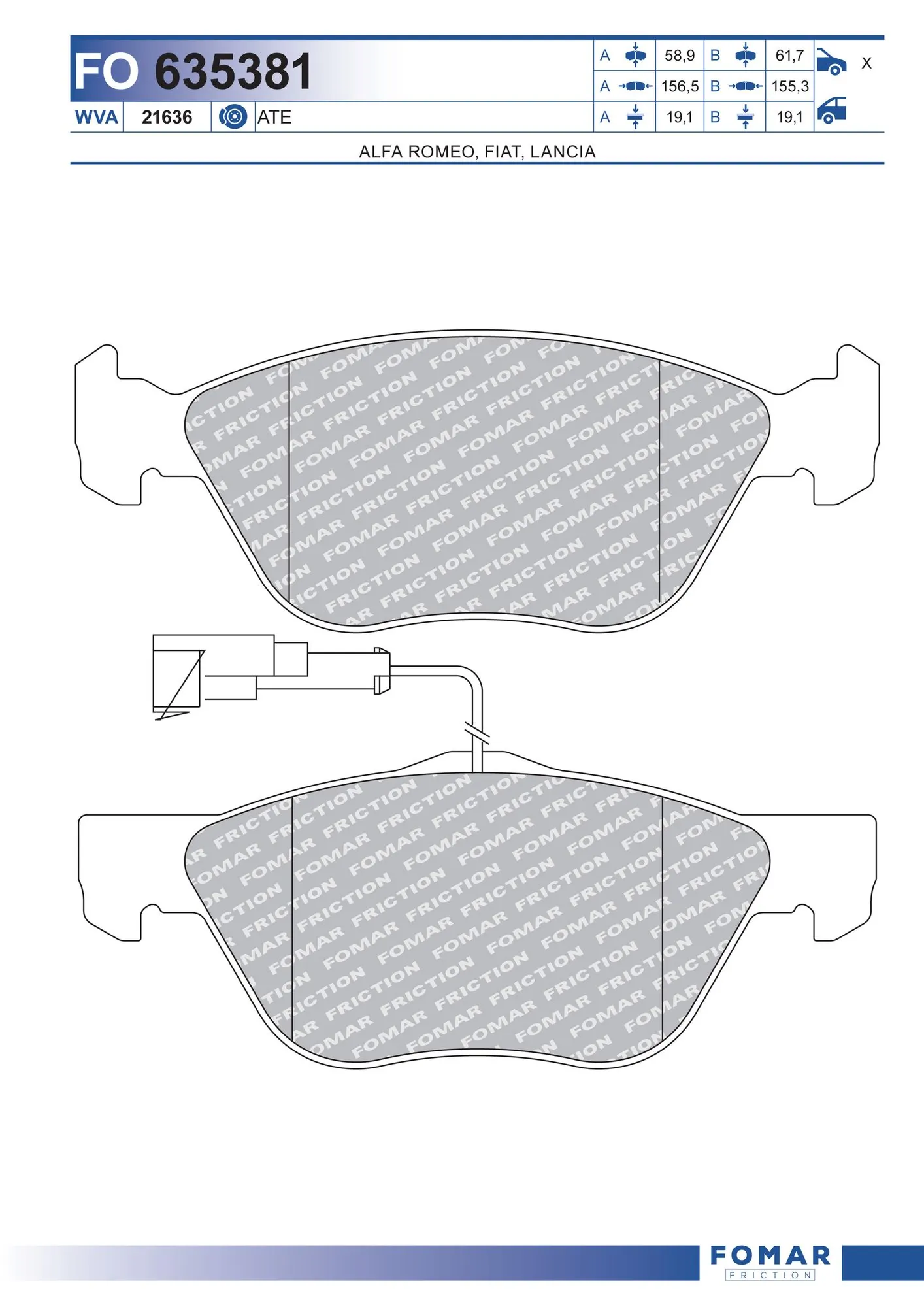 Brake Pad Set, disc brake FO 635381