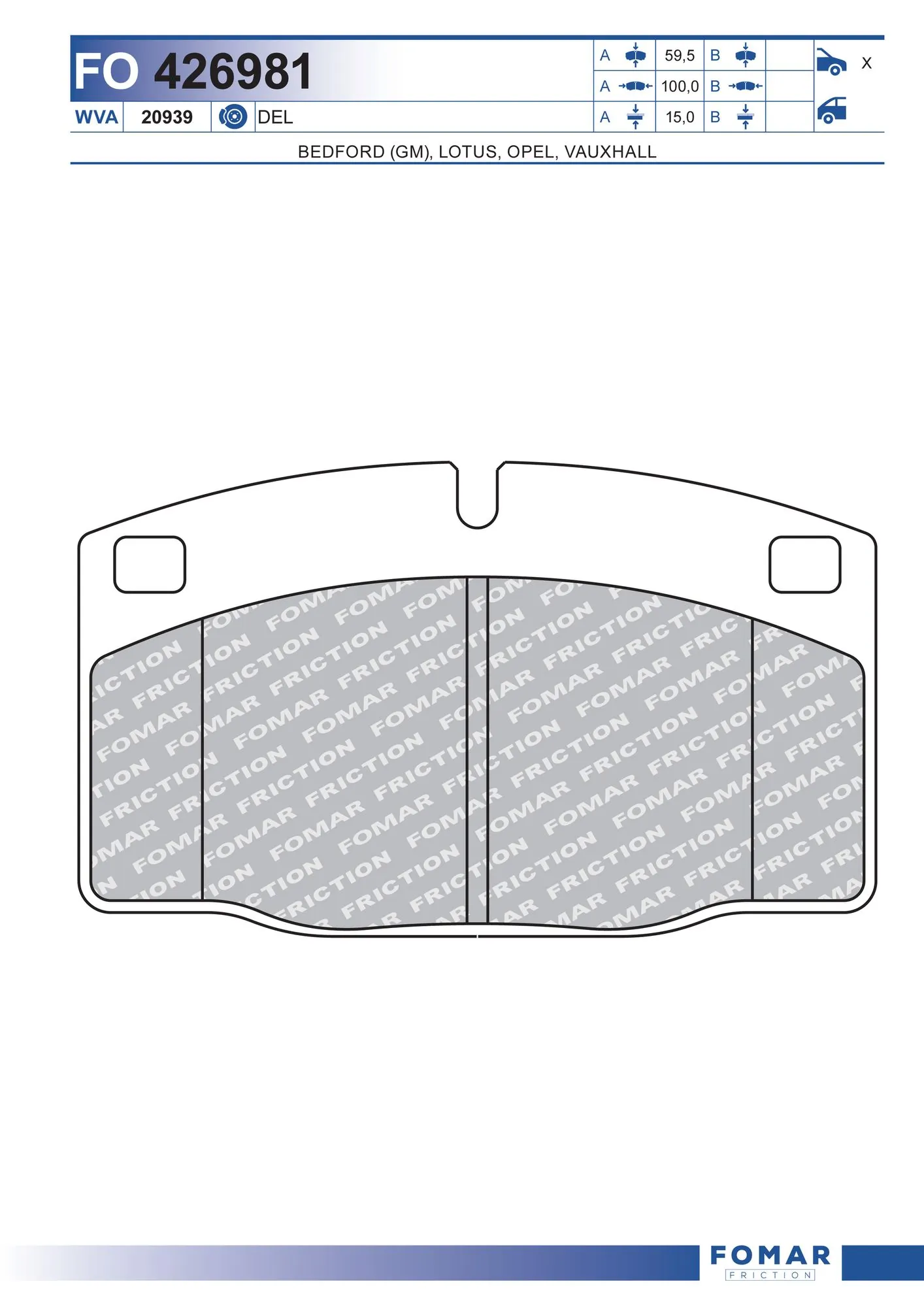 Brake Pad Set, disc brake FO 426981