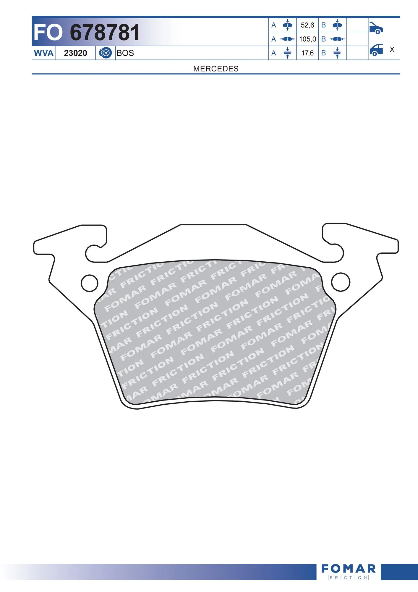 Brake Pad Set, disc brake FO 678781