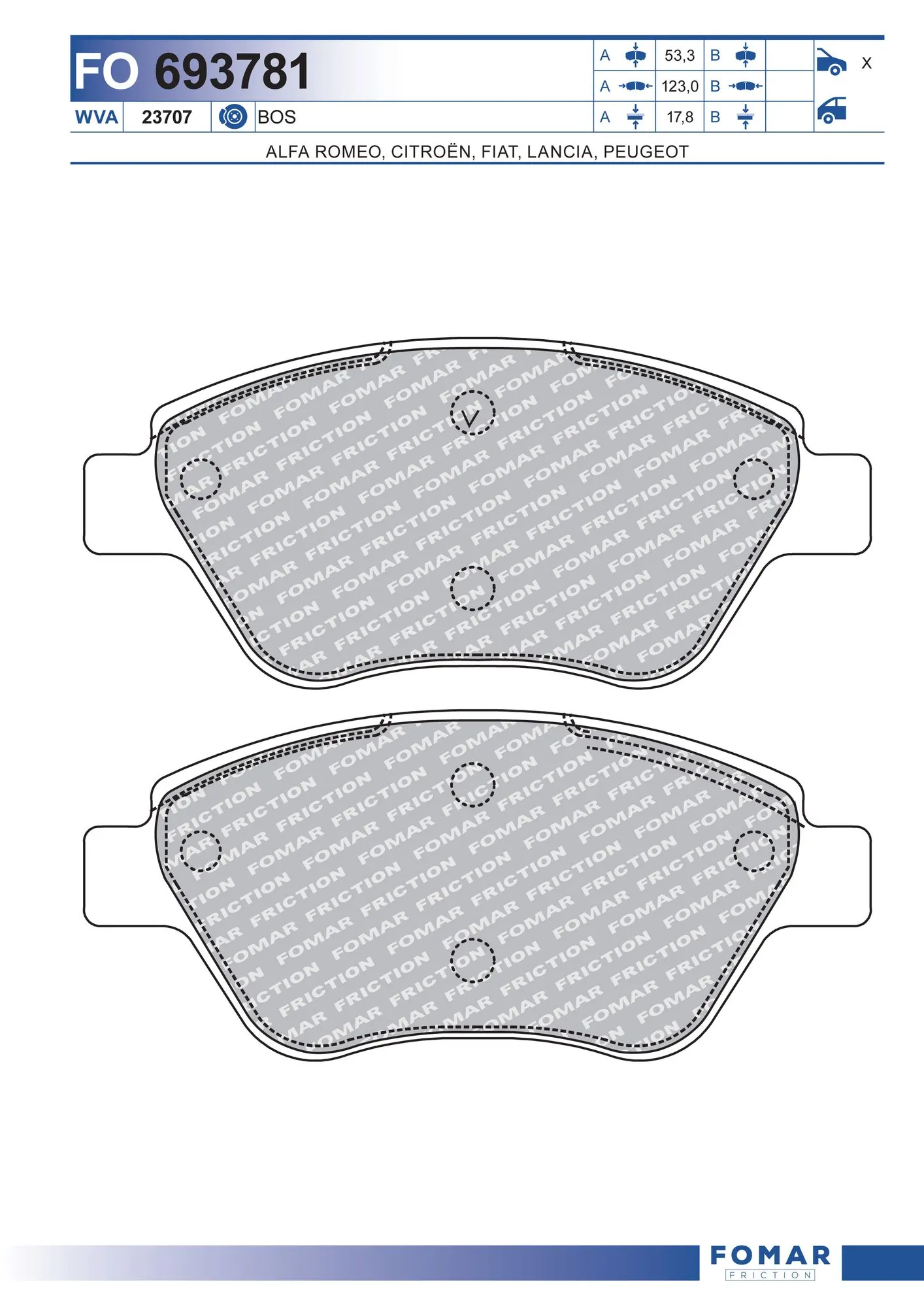 Brake Pad Set, disc brake FO 693781