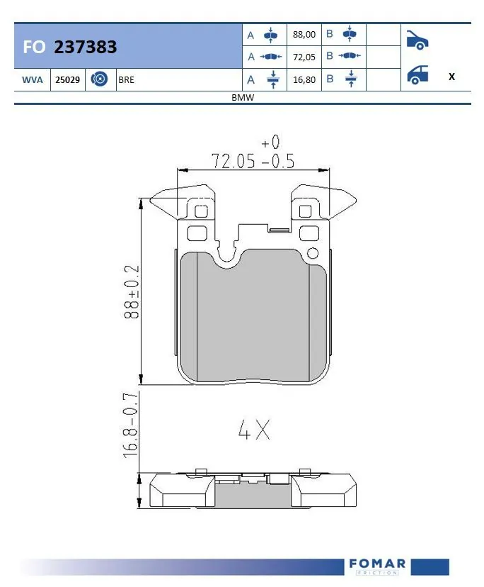 Brake Pad Set, disc brake FO 237383