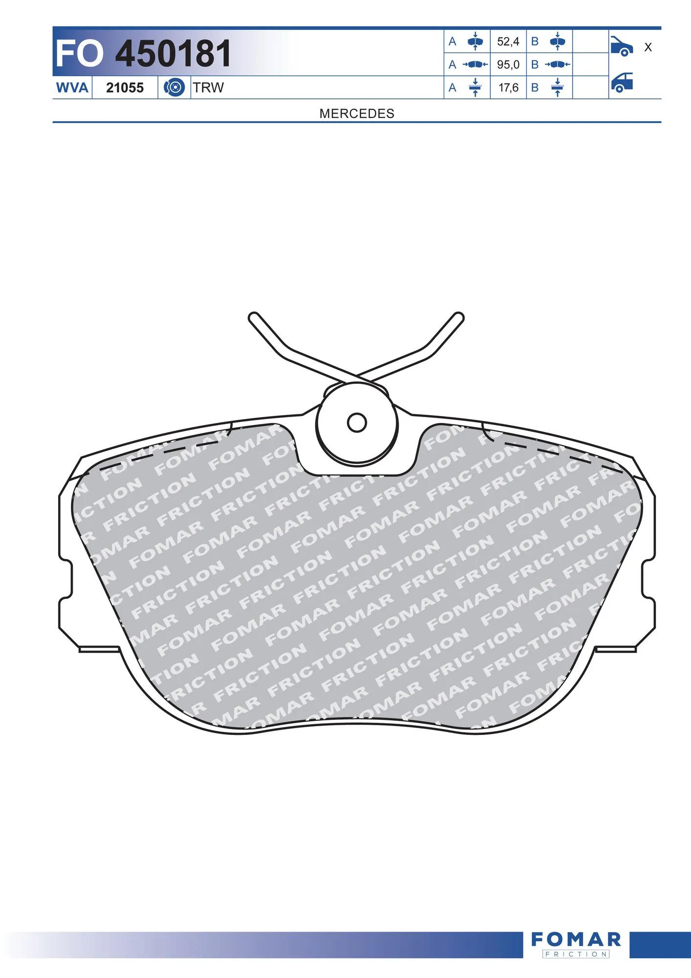 Brake Pad Set, disc brake FO 450181