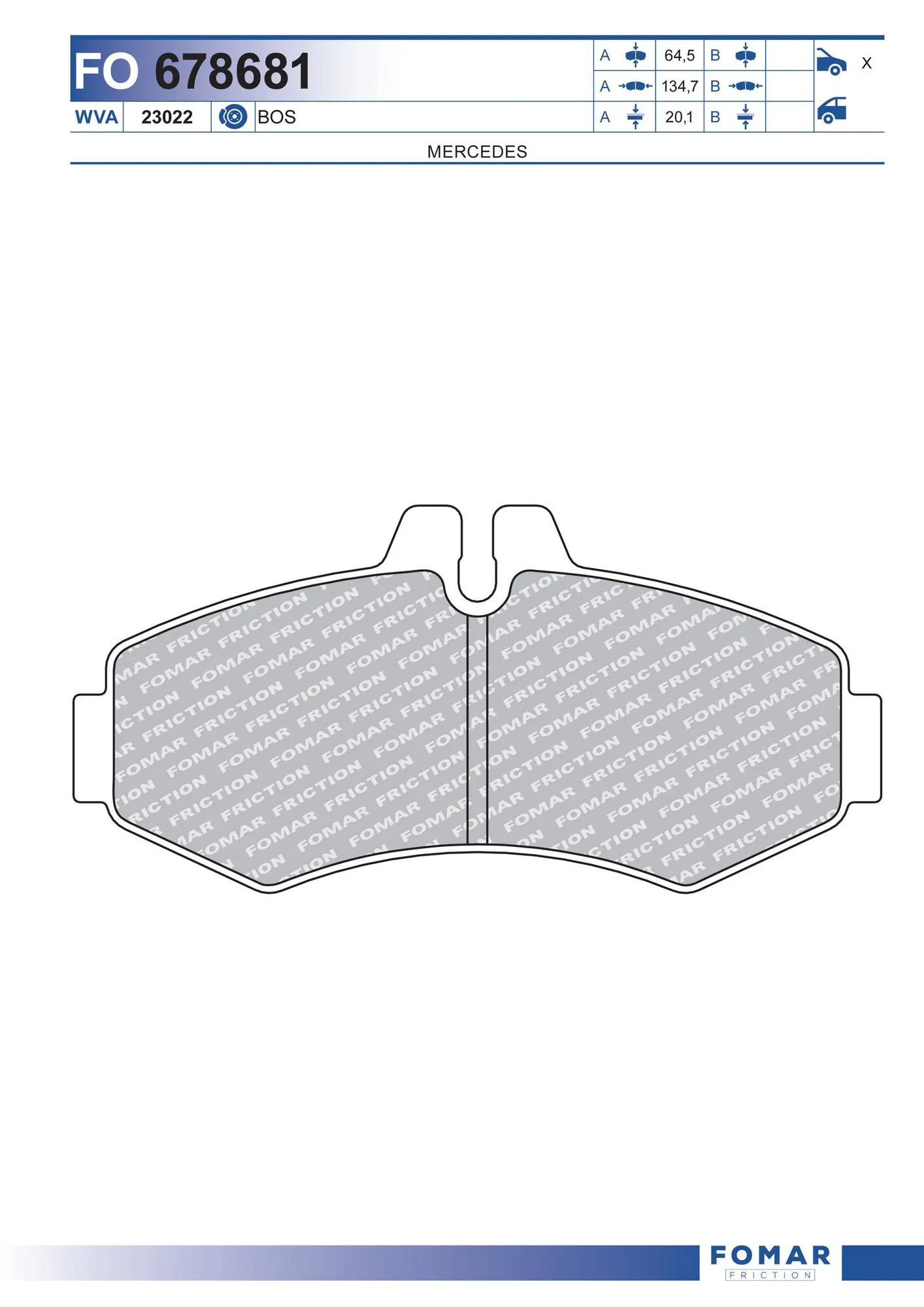 Brake Pad Set, disc brake FO 678681