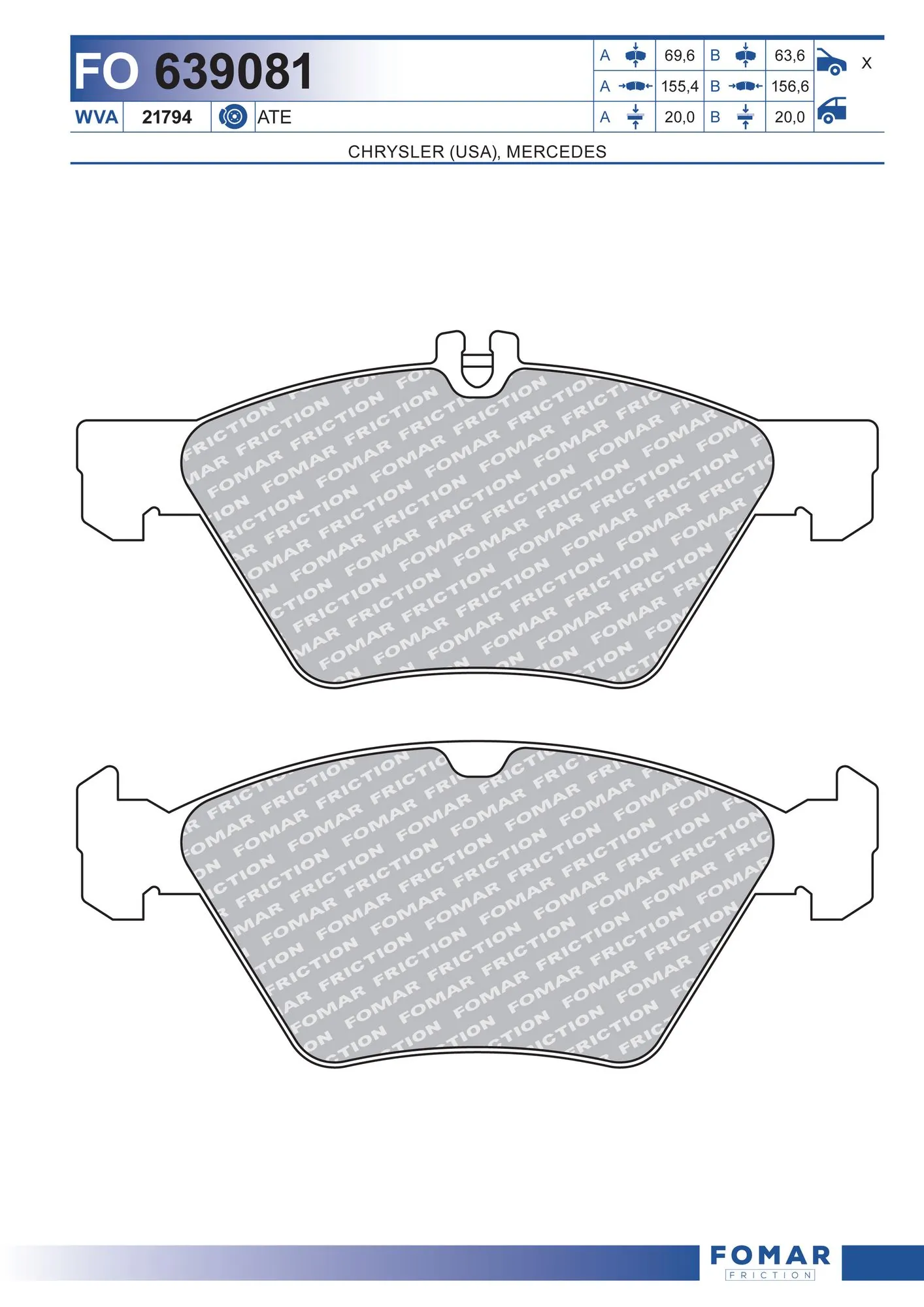 Brake Pad Set, disc brake FO 639081