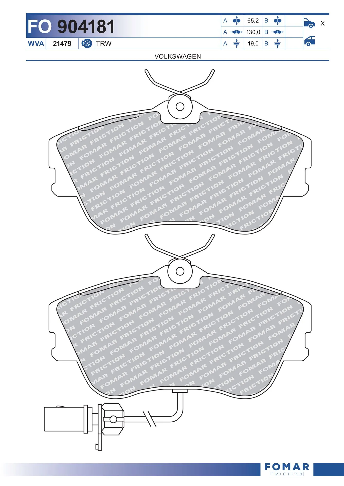 Brake Pad Set, disc brake FO 904181
