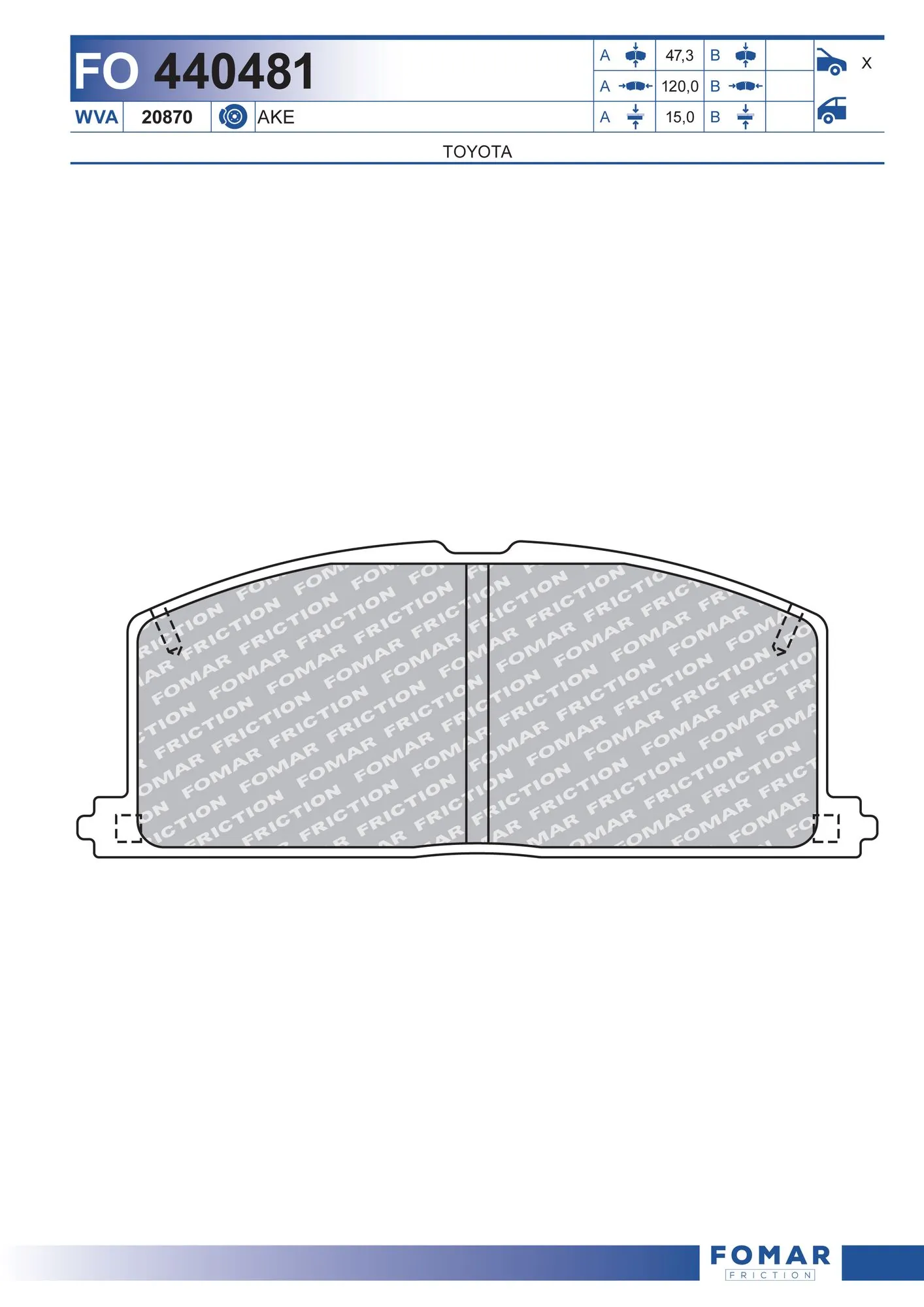 Brake Pad Set, disc brake FO 440481