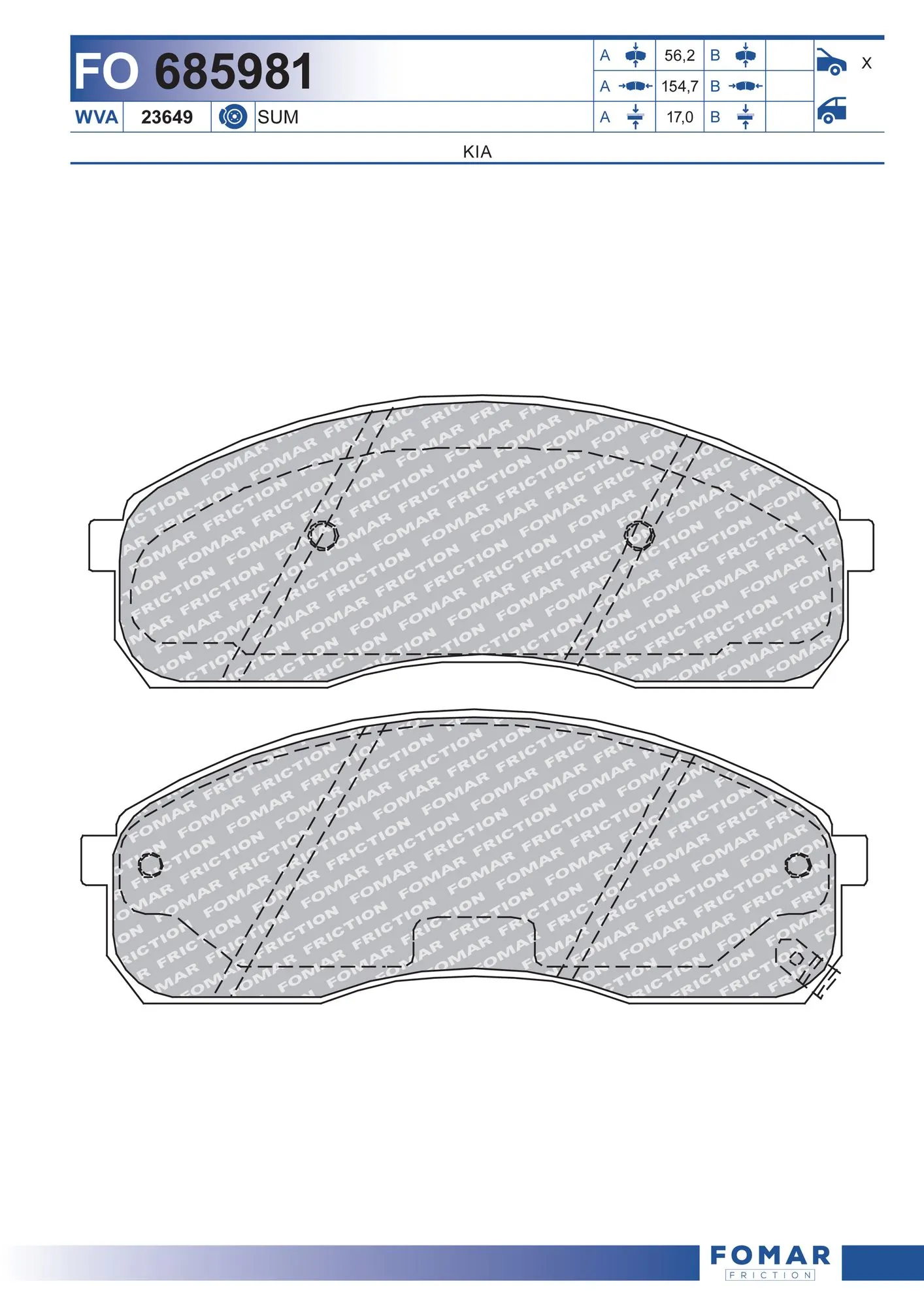 Brake Pad Set, disc brake FO 685981