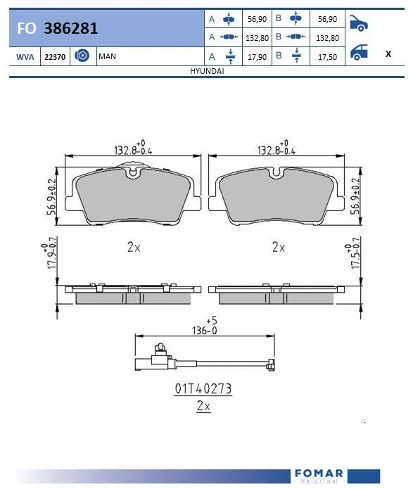 Brake Pad Set, disc brake FO 386281