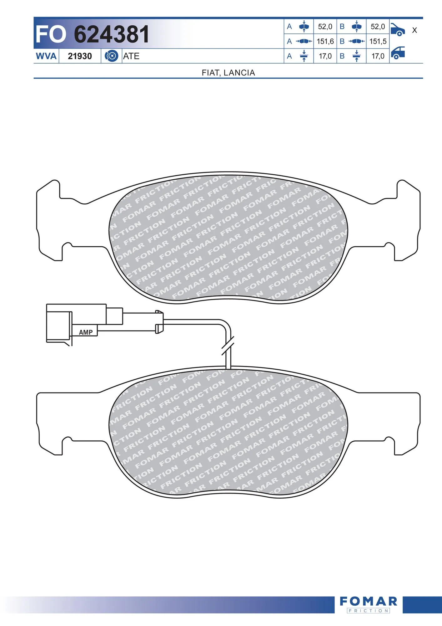 Brake Pad Set, disc brake FO 624381