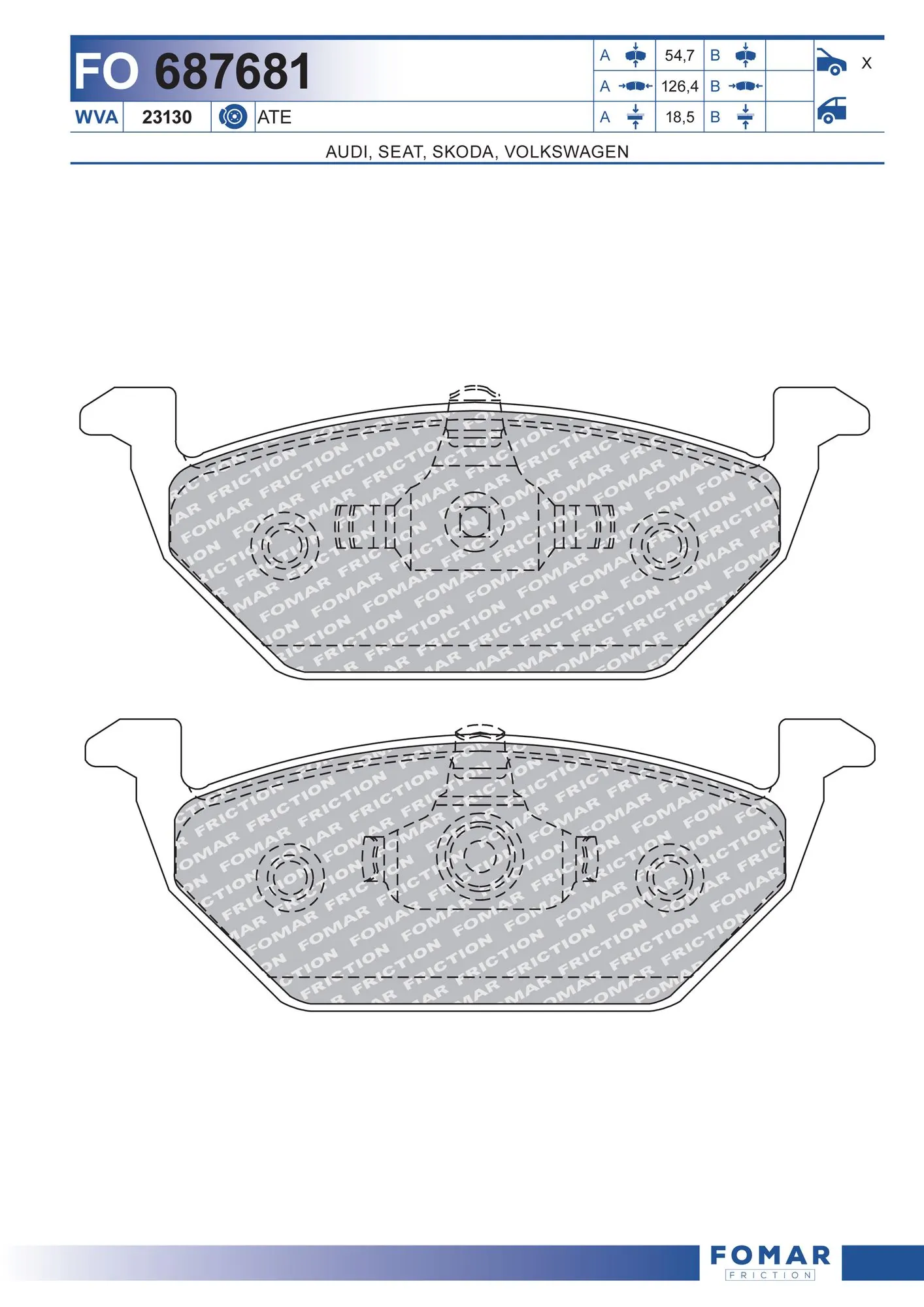 Brake Pad Set, disc brake FO 687681