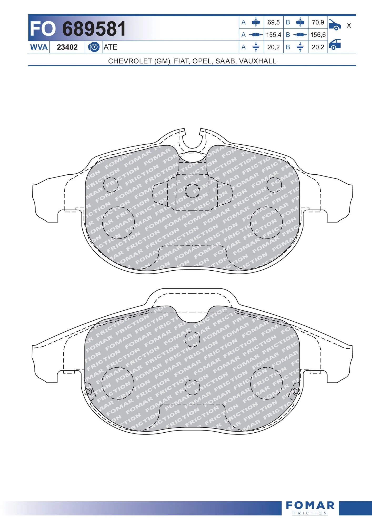 Brake Pad Set, disc brake FO 689581