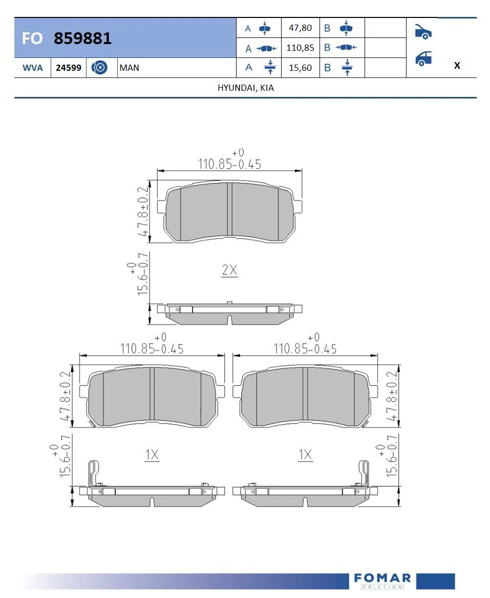 Brake Pad Set, disc brake FO 859881