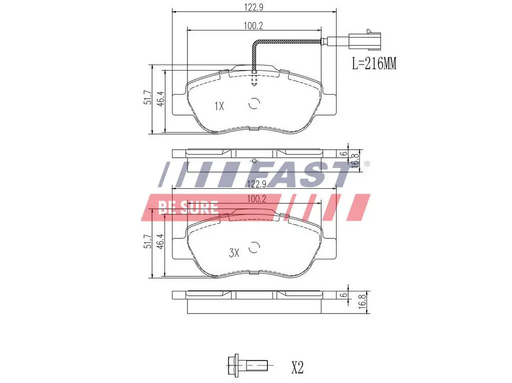Brake Pad Set, disc brake FT29123