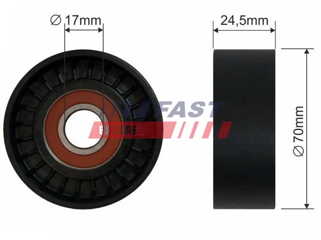 Tensioner Pulley, V-ribbed belt FT44570