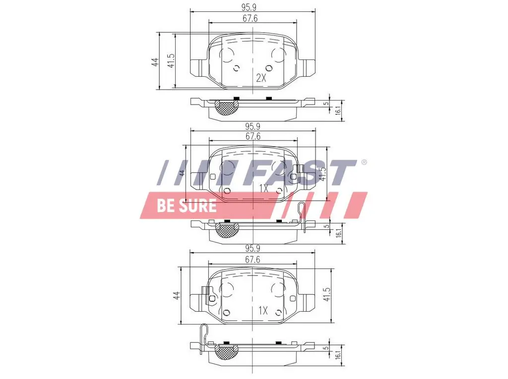 Brake Pad Set, disc brake FT29123