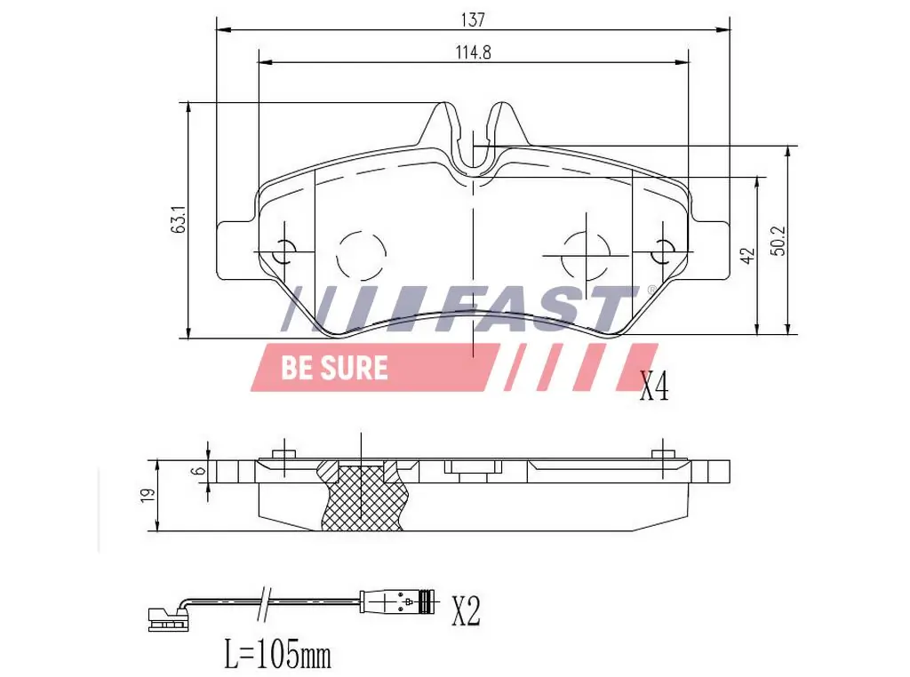 Brake Pad Set, disc brake FT29015
