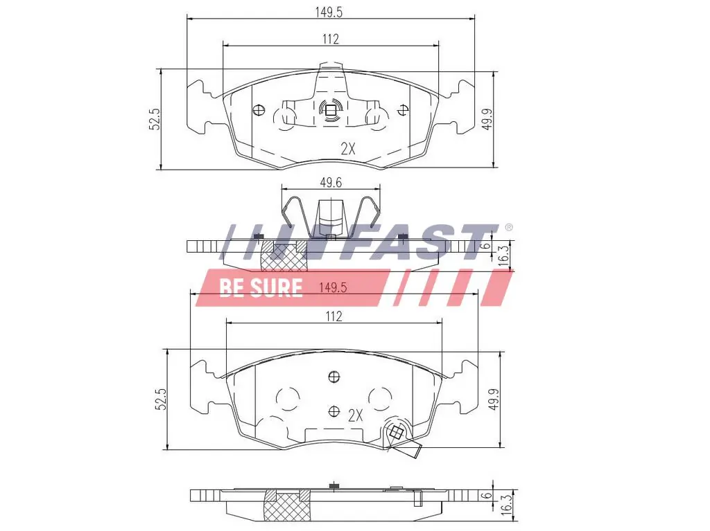 Brake Pad Set, disc brake FT29042