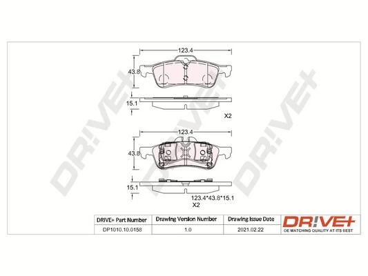 Brake Pad Set, disc brake DP1010.10.0158