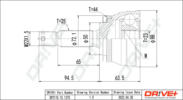 Joint Kit, drive shaft DP2110.10.1270
