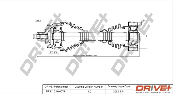 Drive Shaft DP2110.10.0074