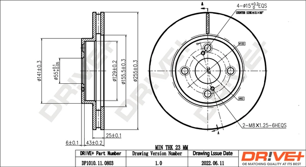 Brake Disc DP1010.11.0803