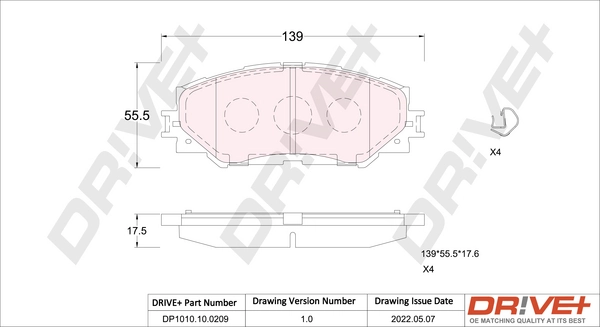 Brake Pad Set, disc brake DP1010.10.0209