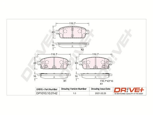 Brake Pad Set, disc brake DP1010.10.0142