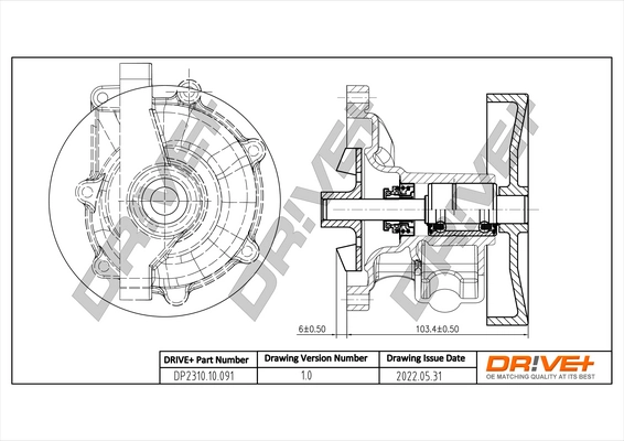 Water Pump, engine cooling DP2310.10.091