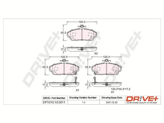 Brake Pad Set, disc brake DP1010.10.0011