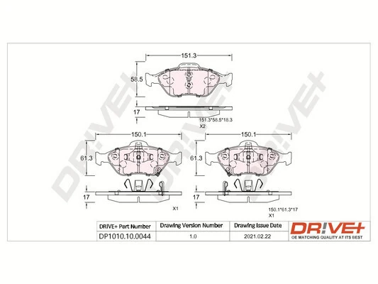 Brake Pad Set, disc brake DP1010.10.0044