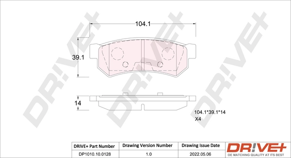 Brake Pad Set, disc brake DP1010.10.0128