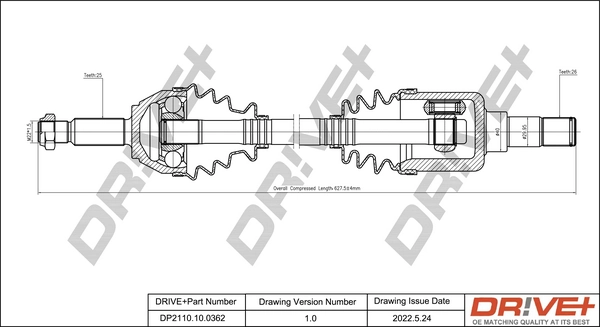 Drive Shaft DP2110.10.0362