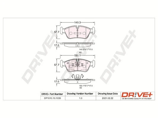 Brake Pad Set, disc brake DP1010.10.1039