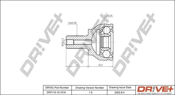 Joint Kit, drive shaft DP2110.10.1216