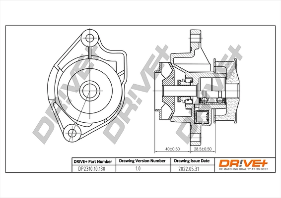 Water Pump, engine cooling DP2310.10.130