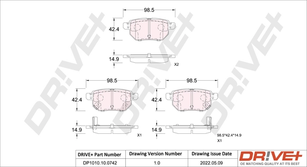 Brake Pad Set, disc brake DP1010.10.0742