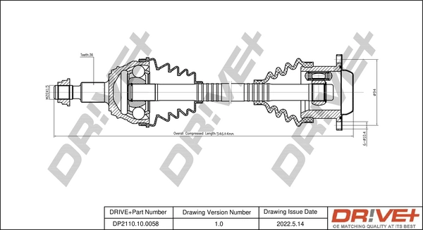 Drive Shaft DP2110.10.0058