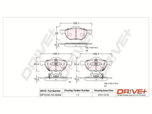 Brake Pad Set, disc brake DP1010.10.0084