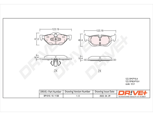 Brake Pad Set, disc brake DP1010.10.1138