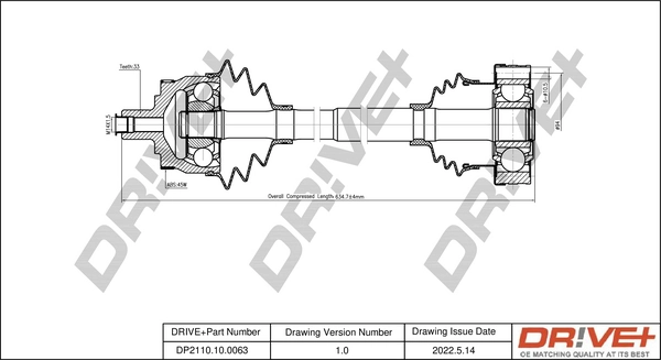 Drive Shaft DP2110.10.0063