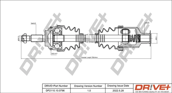 Drive Shaft DP2110.10.0796