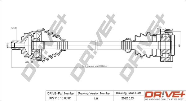 Drive Shaft DP2110.10.0392
